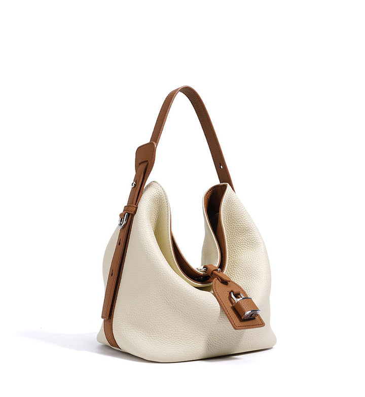 Soft Leather Shoulder Bag with Contrast Trim – SIENA