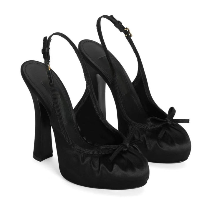 Champagne Satin Slingback Heels – Ballet