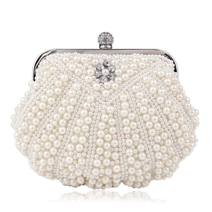 beaded pearl clutch with crystal clasp - RoviL