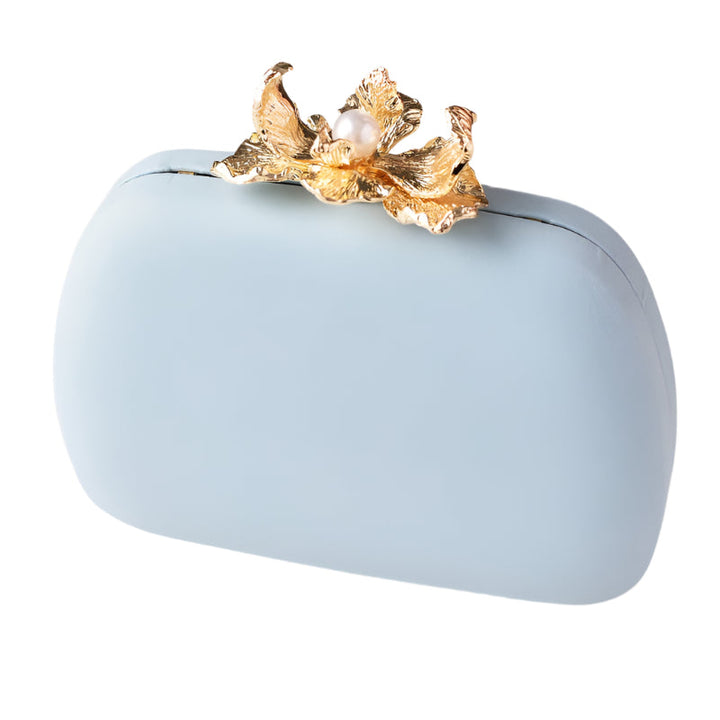 Velvet Box Clutch with Gold Orchid Clasp – LUNIE