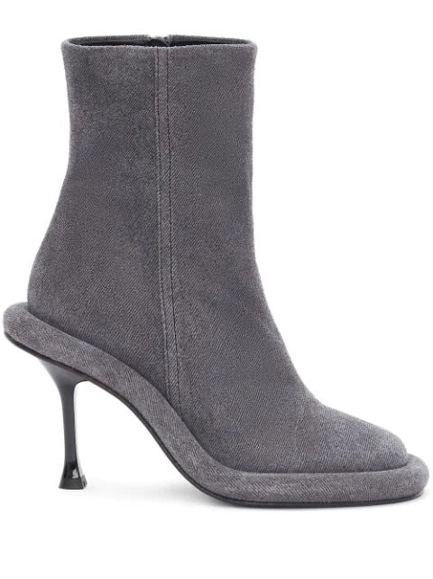 Denim Sculpted Heel Ankle Boots – INDIGO