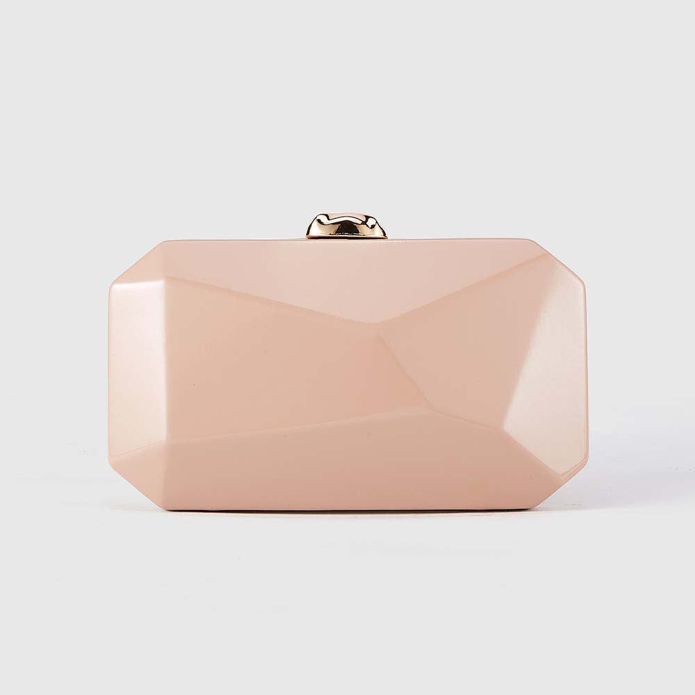 Geometric burgundy clutch with faceted design – WINE