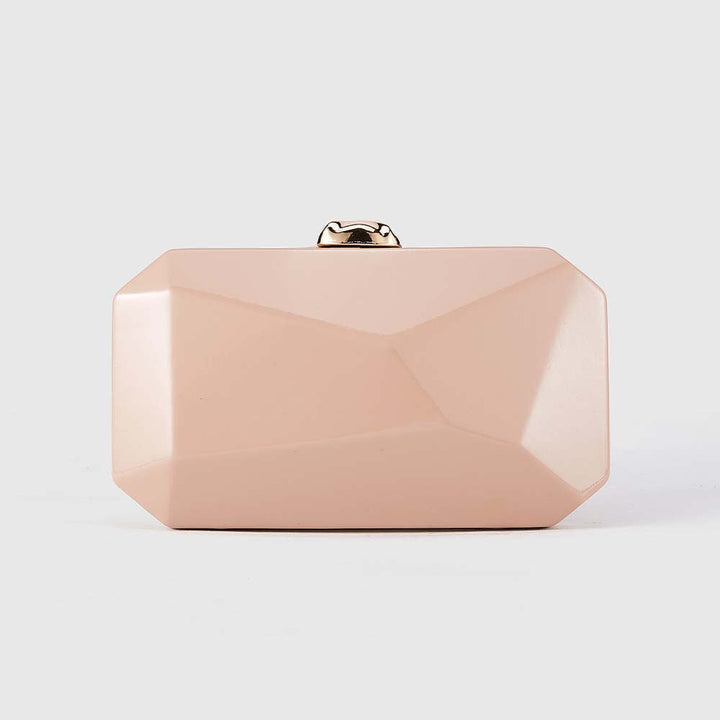 Geometric burgundy clutch with faceted design – WINE