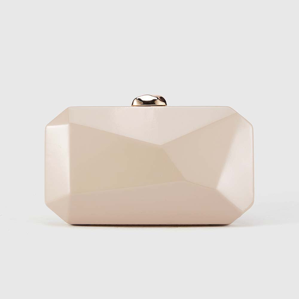 Geometric burgundy clutch with faceted design – WINE