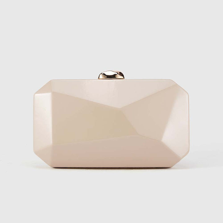 Geometric burgundy clutch with faceted design – WINE