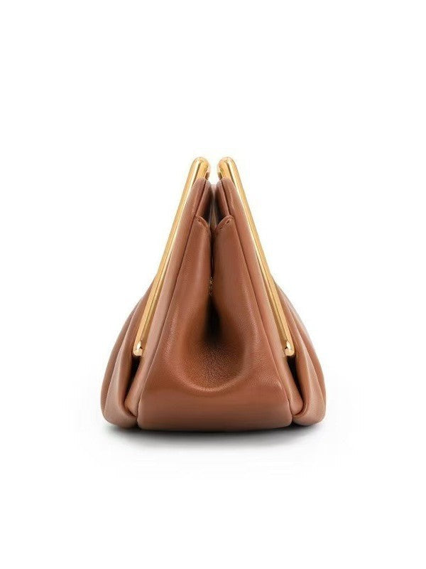Caramel Geometric Handle Clutch Bag – VÉRALUX