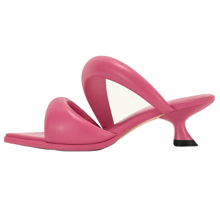 metallic cross-strap kitten heel mule – SILVER