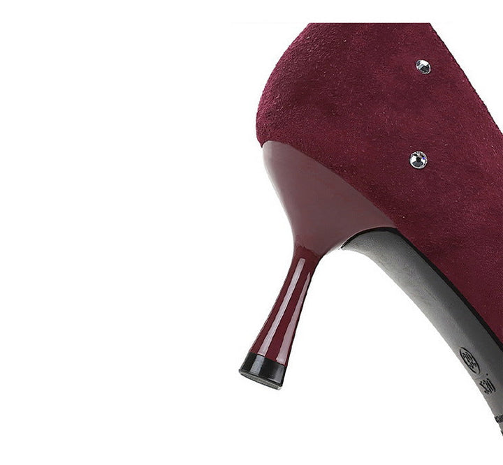 Crystal Studded Bow Strap Pointed Heels – NOIRÉVA