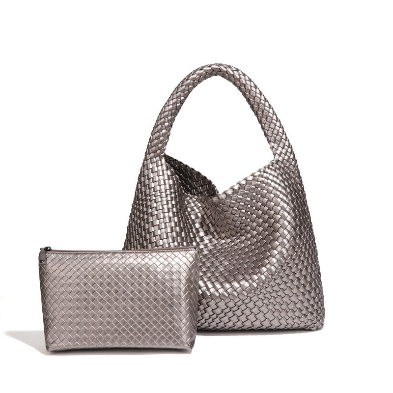 Olive Woven Hobo Bag with Matching Pouch – VIRELLE