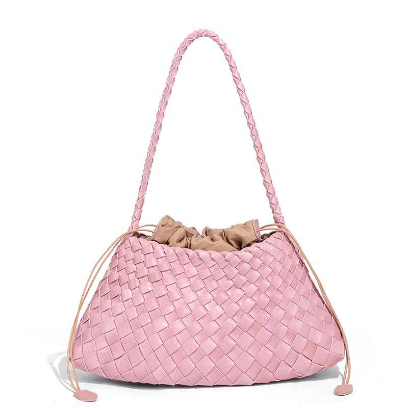 Emerald Woven Drawstring Shoulder Bag – SERALINE