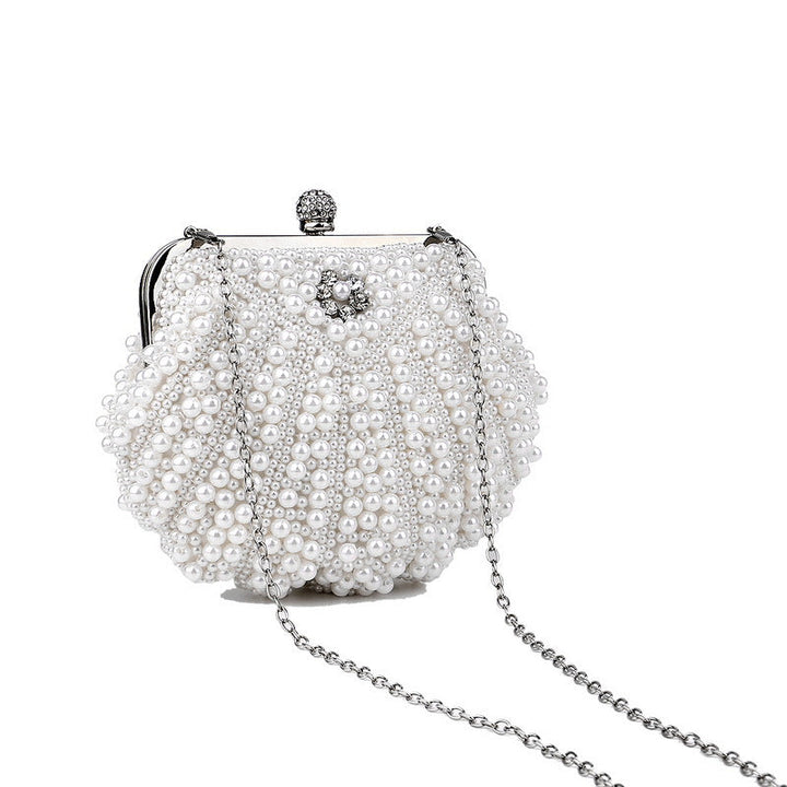 beaded pearl clutch with crystal clasp - RoviL
