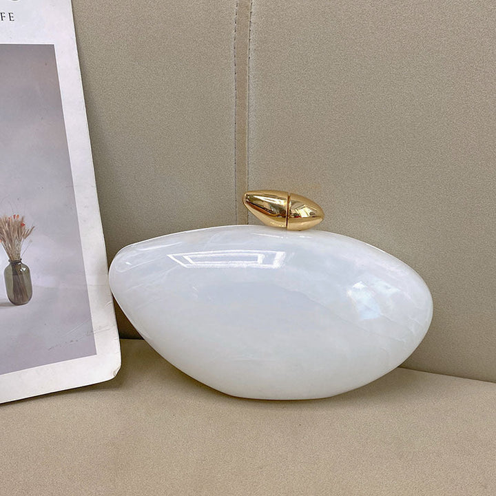 Rounded clutch with gold clasp - Osdi