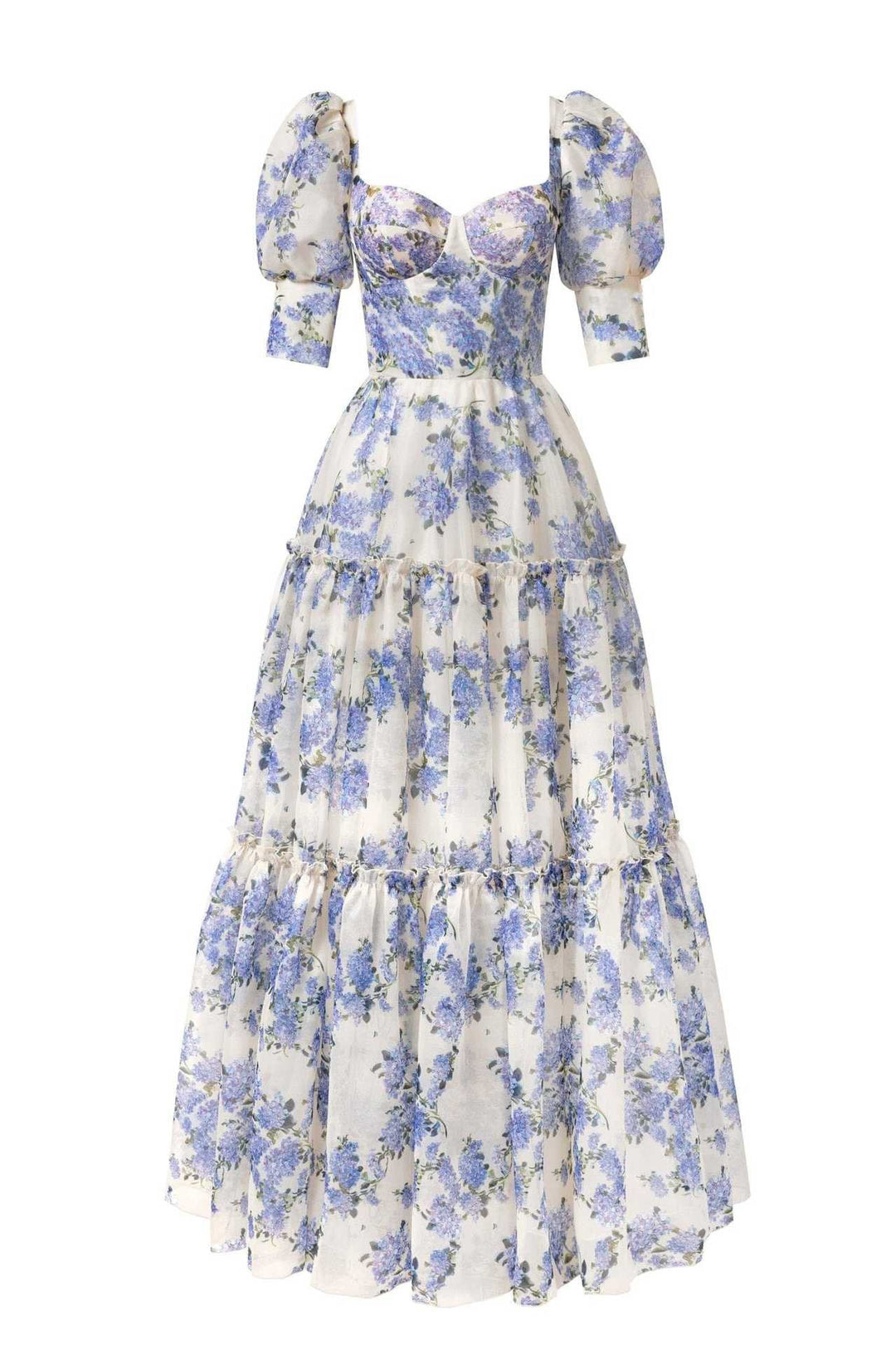 Off-Shoulder Floral Organza Maxi Dress - FLORÉA
