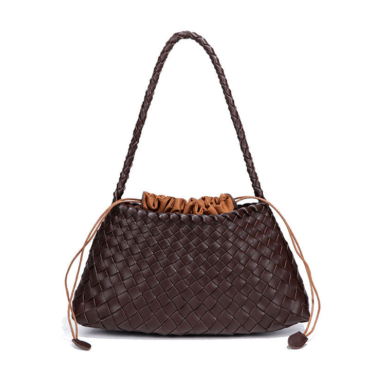 Emerald Woven Drawstring Shoulder Bag – SERALINE