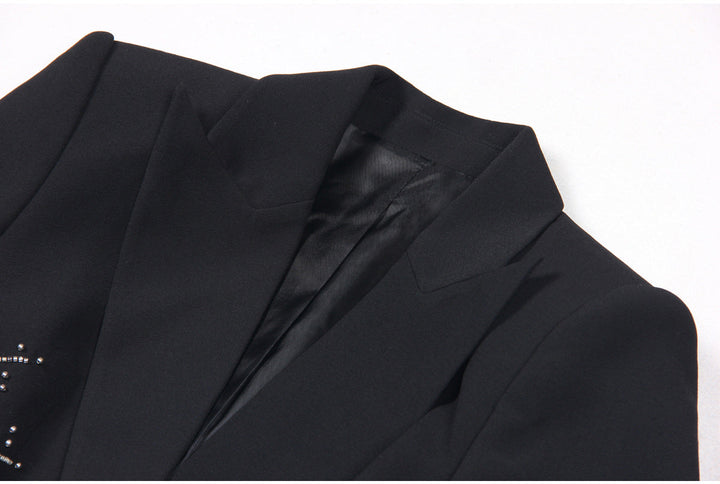 tailored pantsuit with pearl-embellished blazer – NOVALKI