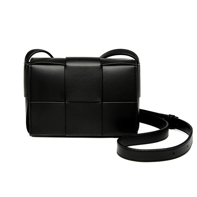 Minimalist Woven Leather Crossbody Bag – CUBE