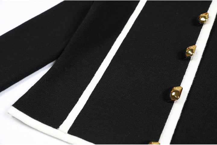 long sleeve tailored suit with contrast piping - DORRAZLI