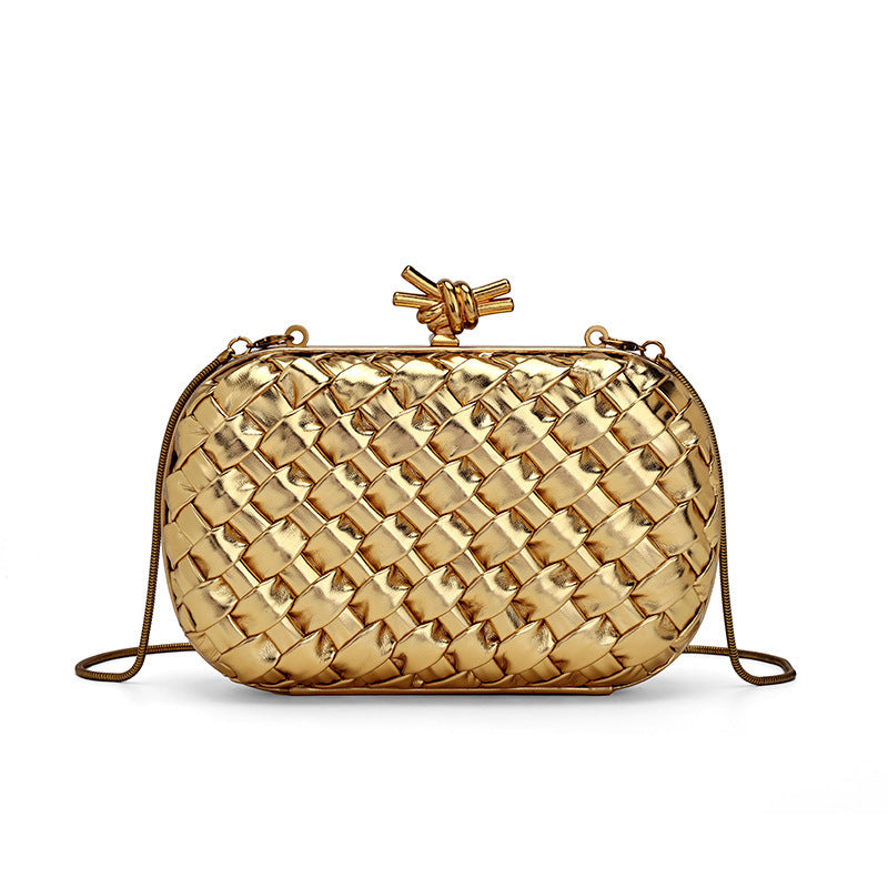 Metallic Woven Clutch Chain Bag – ORLÉANA