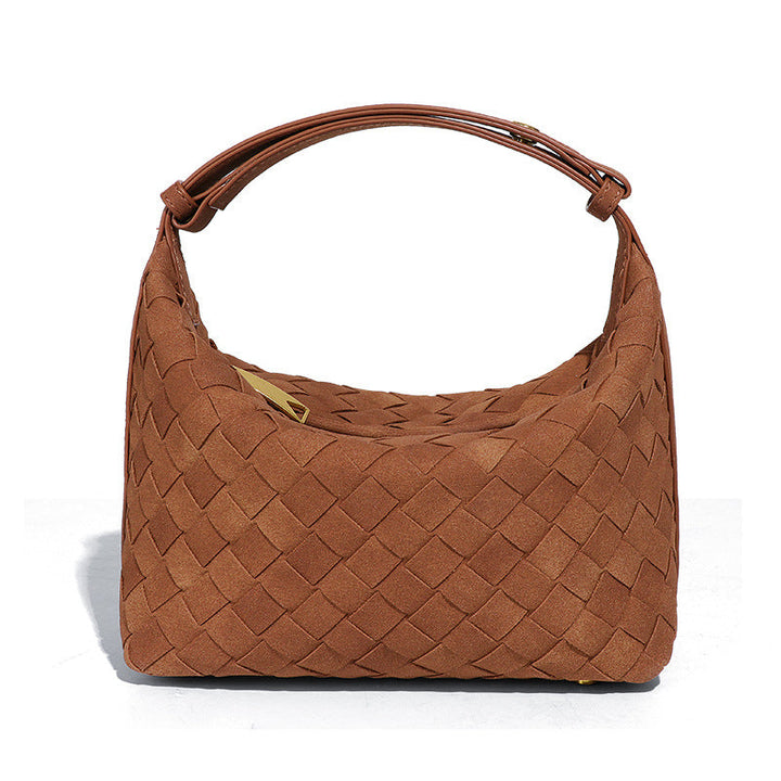 Chocolate Woven Hobo Shoulder Bag – MONETTA