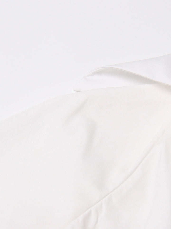 long-sleeve cropped blouse with ruched hem - Fenok