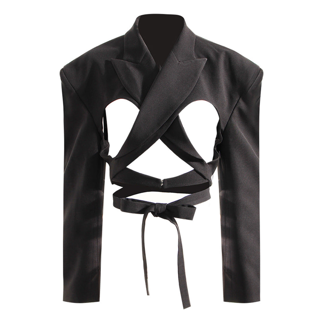 Cut-out blazer with tie-front detail - Nasru