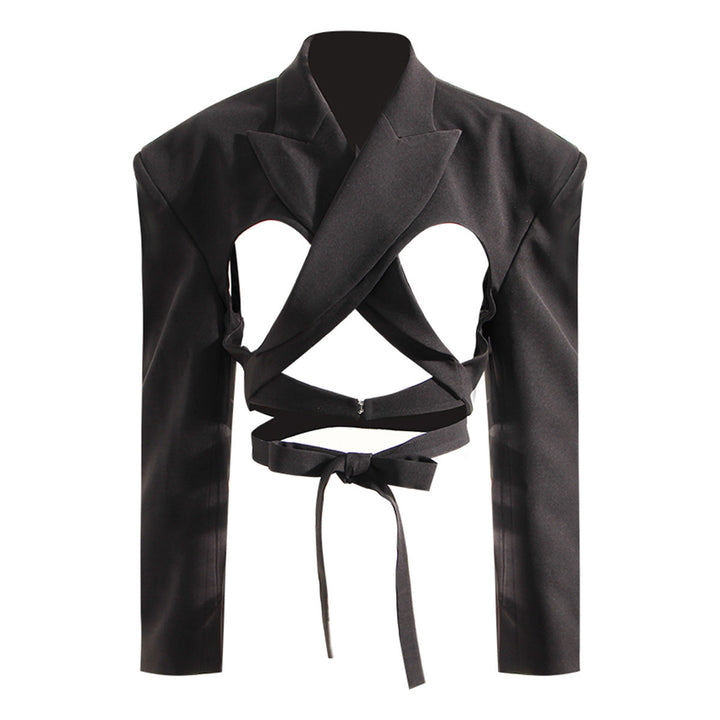 Cut-out blazer with tie-front detail - Nasru