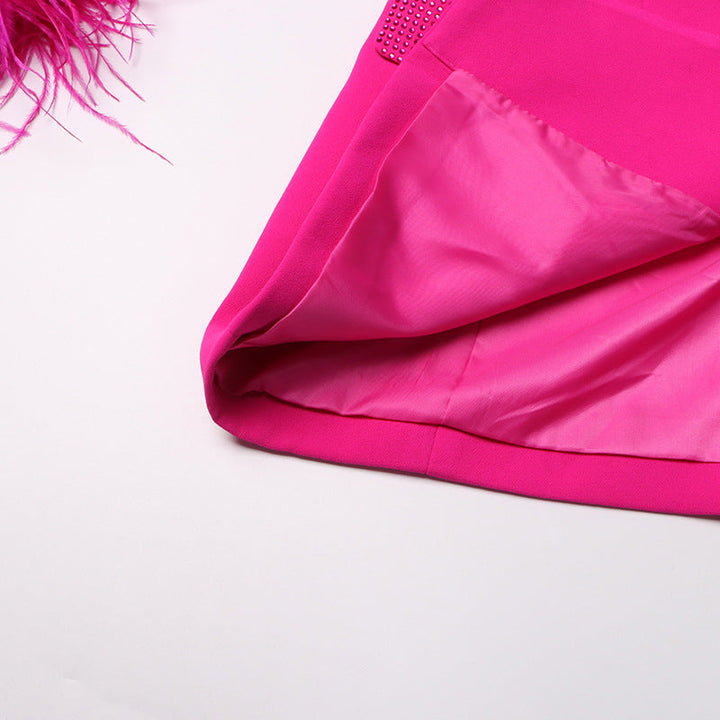 feather-cuff blazer with crystal lapels - Farwswe