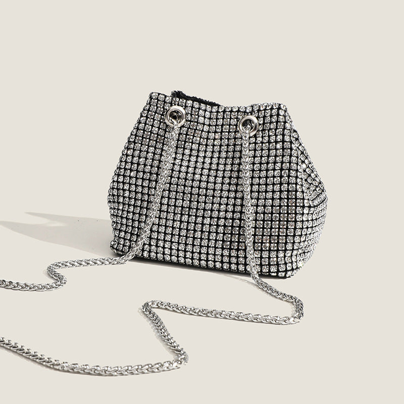 Crystal Rhinestone Bucket Bag - Glamorous