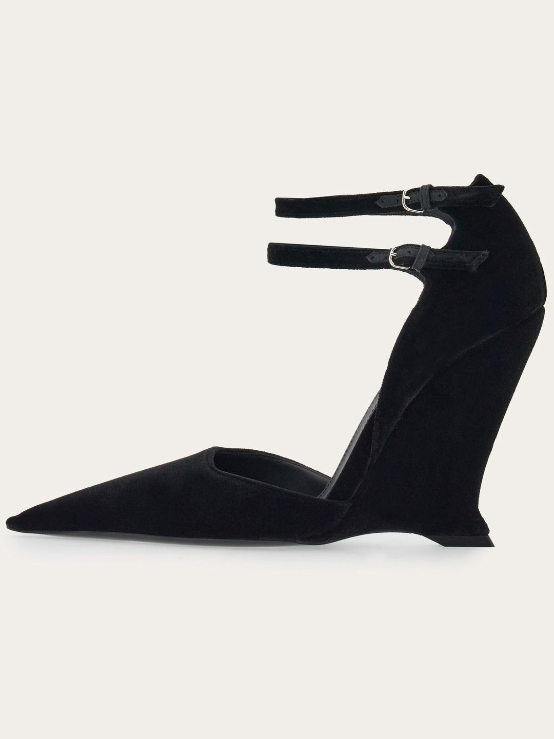 Patent Leather Double-Strap Wedge Heels – TANGERINE