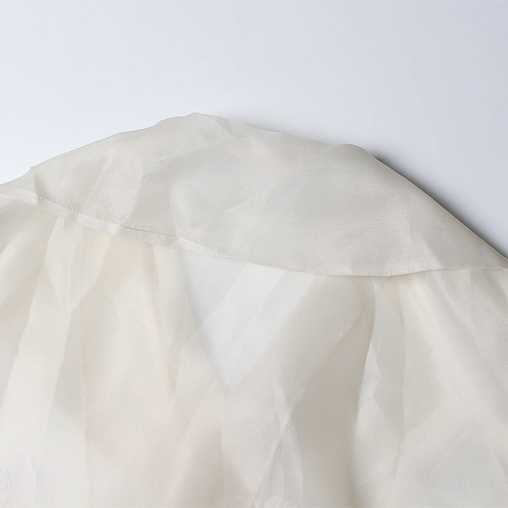 White blouse with floral design - Celtam