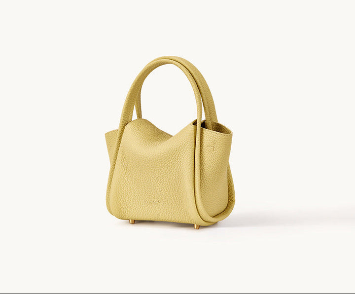 Mini Yellow Pebbled Leather Tote Bag – Songmont