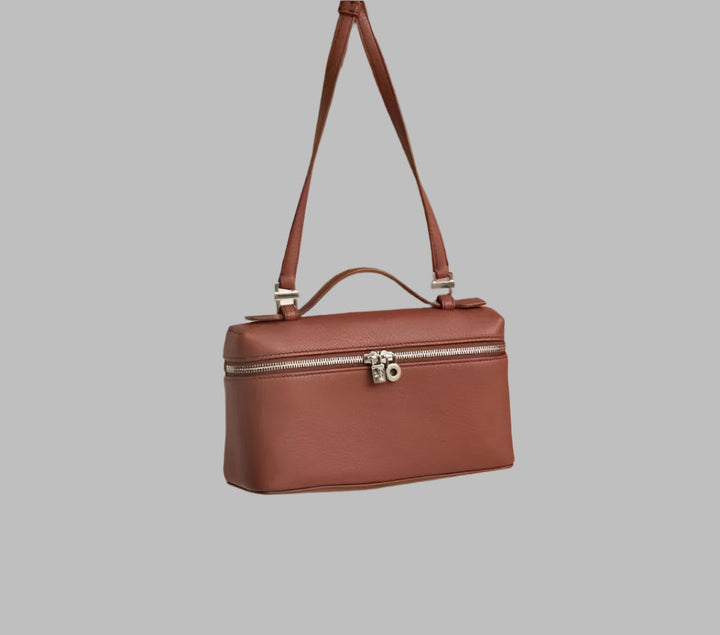 textured leather crossbody with top handle - ARYA