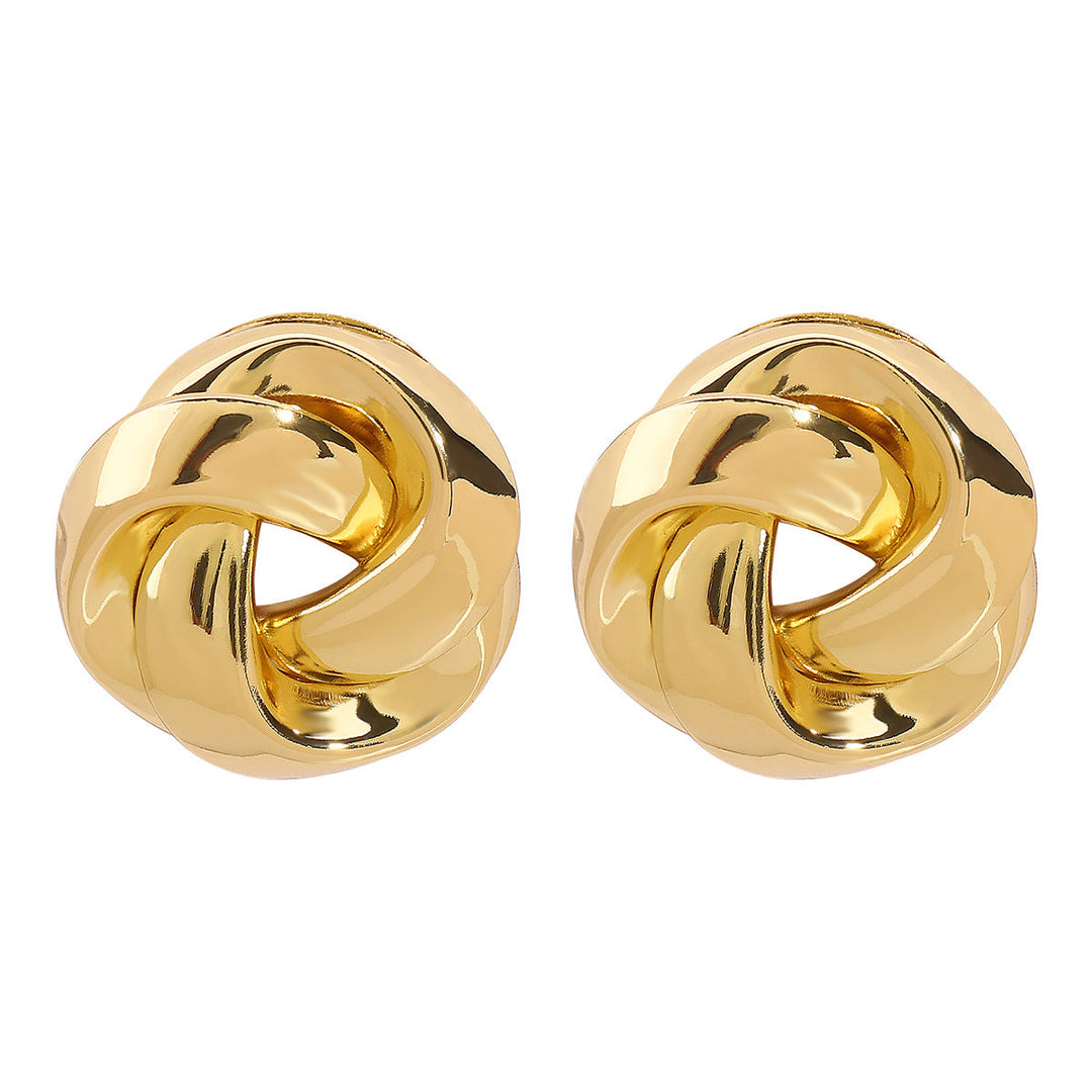 twisted dome stud earrings with polished finish – SELMAR