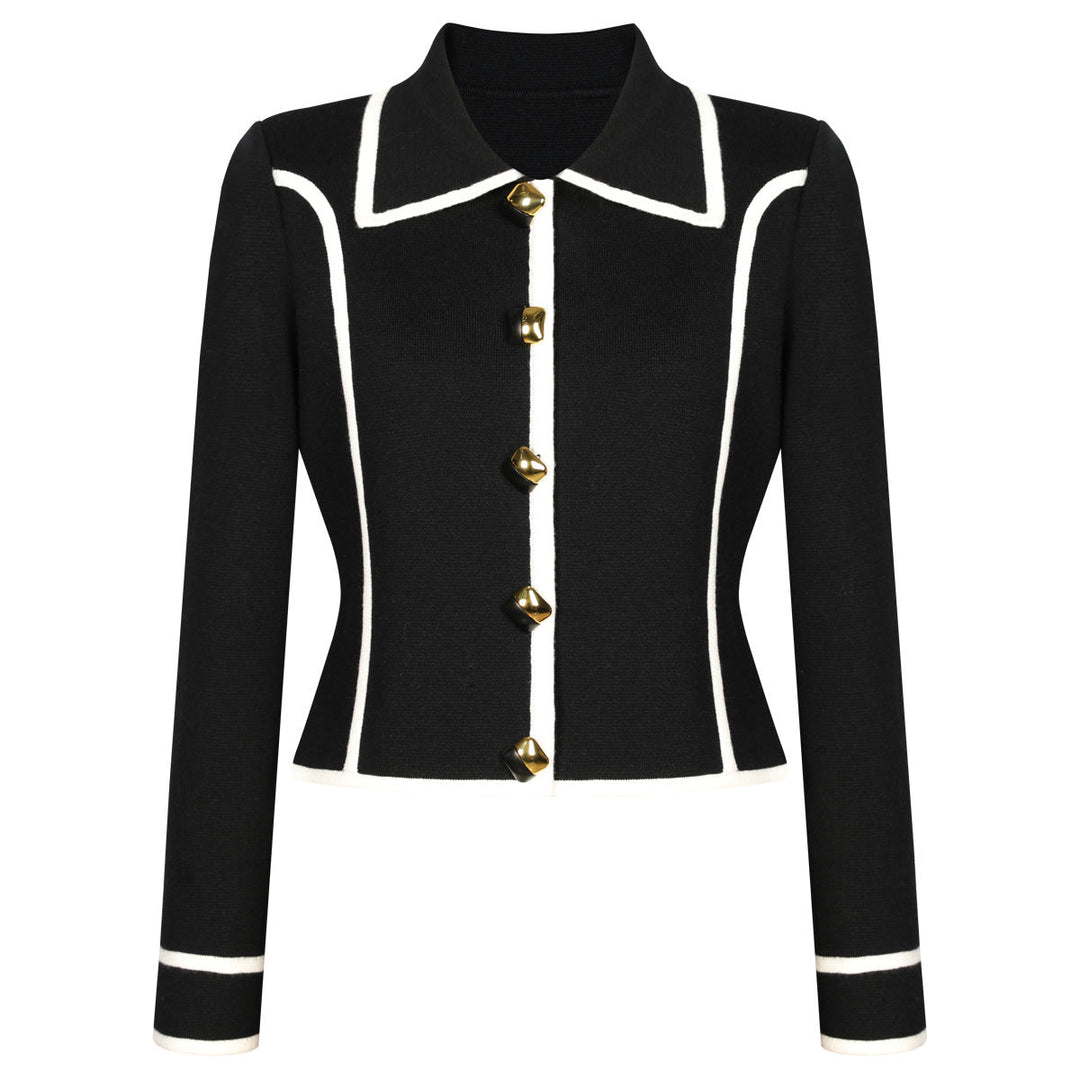 long sleeve tailored suit with contrast piping - ODD- DORRAZLI