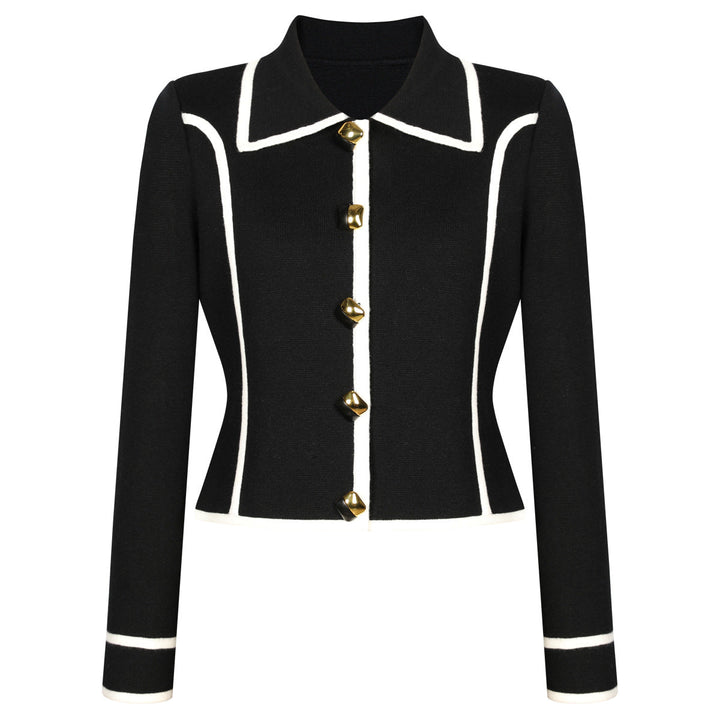 long sleeve tailored suit with contrast piping - DORRAZLI