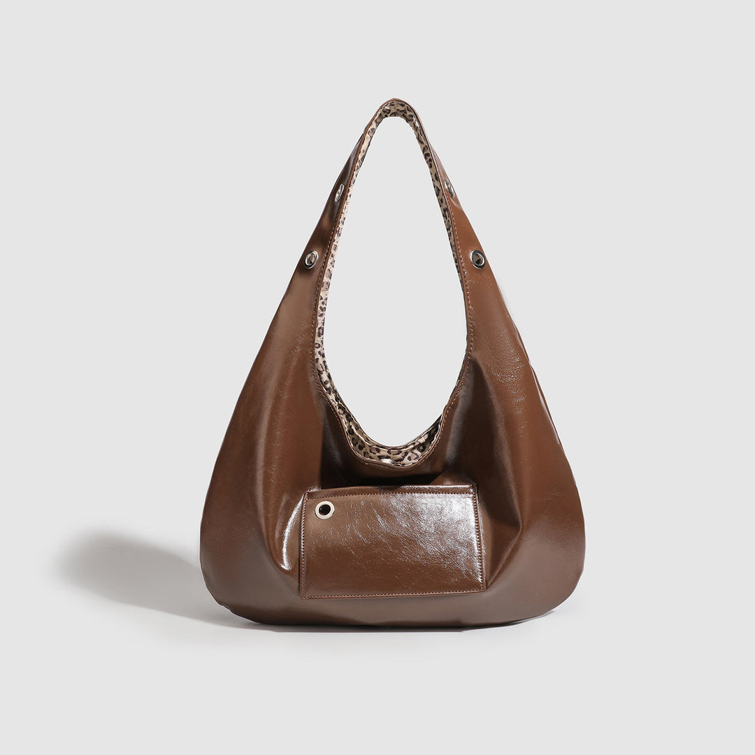 Minimalist Leather Hobo Bag - Urban