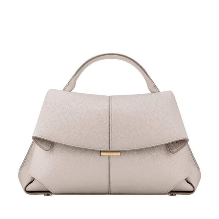 folded flap leather top-handle bag – VERA