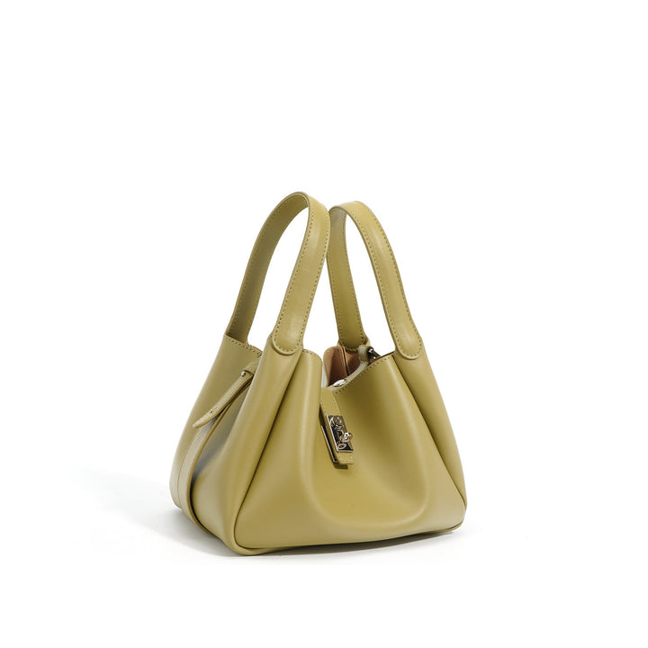 mini structured tote with twist lock – SAGE