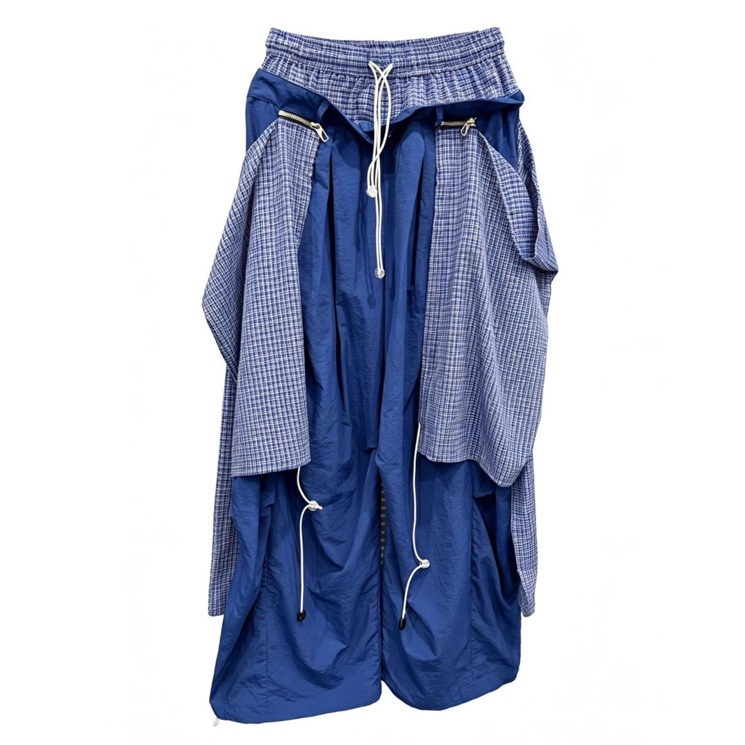 Layered Utility Wide-Leg Pants with Drawstring – NOVARA