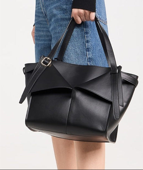 structured origami tote bag with double straps – NIA