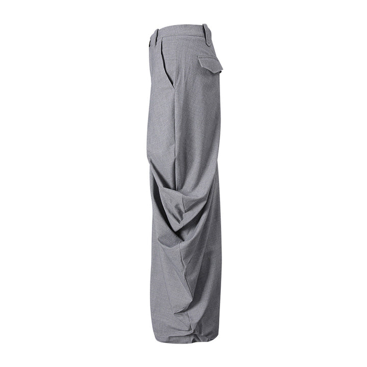 draped high-waist midi skirt with sculpted folds – GRAYSON