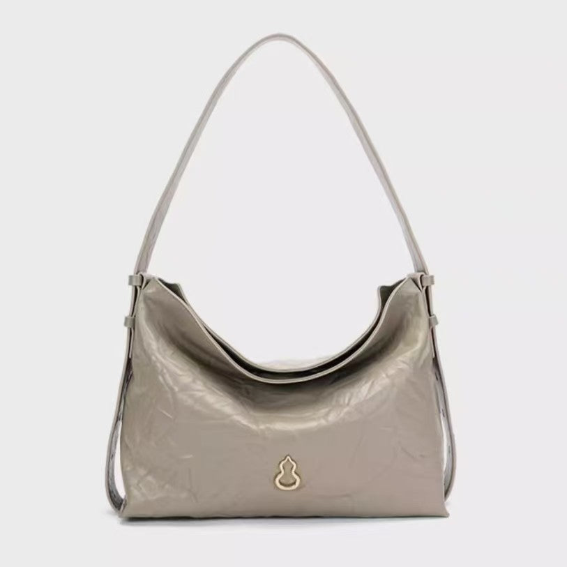 Soft Taupe Slouchy Shoulder Bag – CELÉSTE