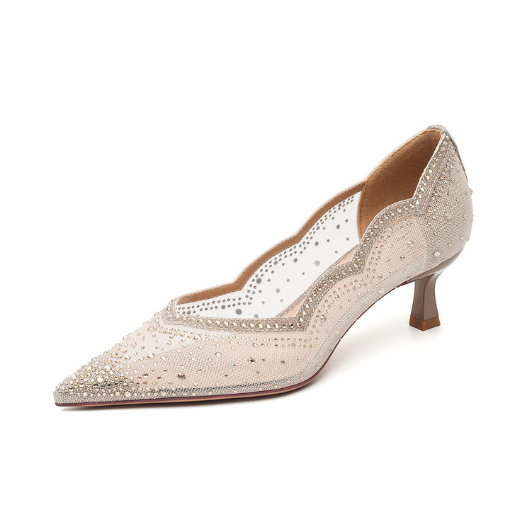 Elegant Crystal Mesh Pumps - Bridal