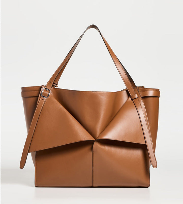 structured origami tote bag with double straps – NIA