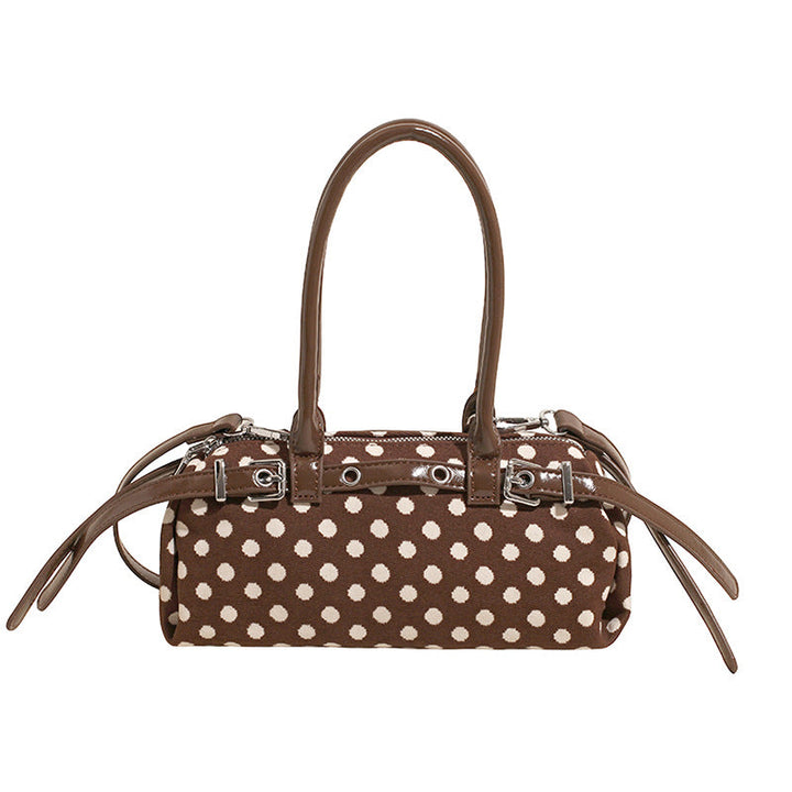 Brown Polka Dot Barrel Shoulder Bag – ÉLOVIA