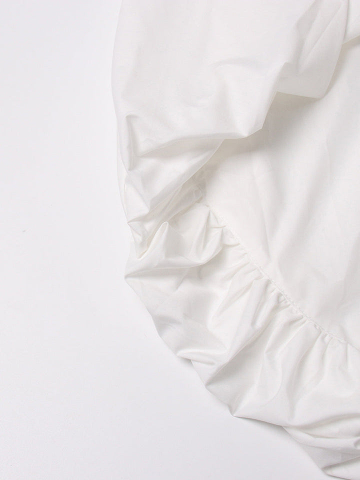 long-sleeve cropped blouse with ruched hem - Fenok