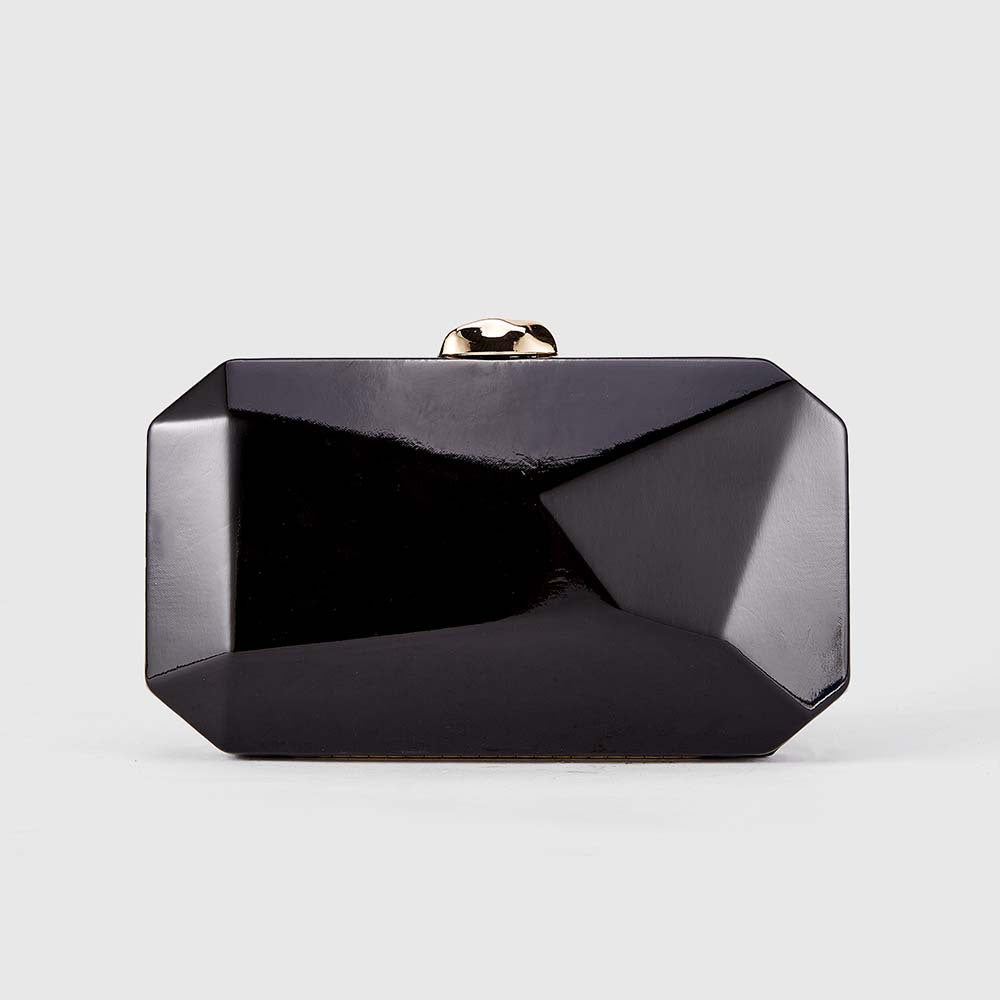 Geometric burgundy clutch with faceted design – WINE