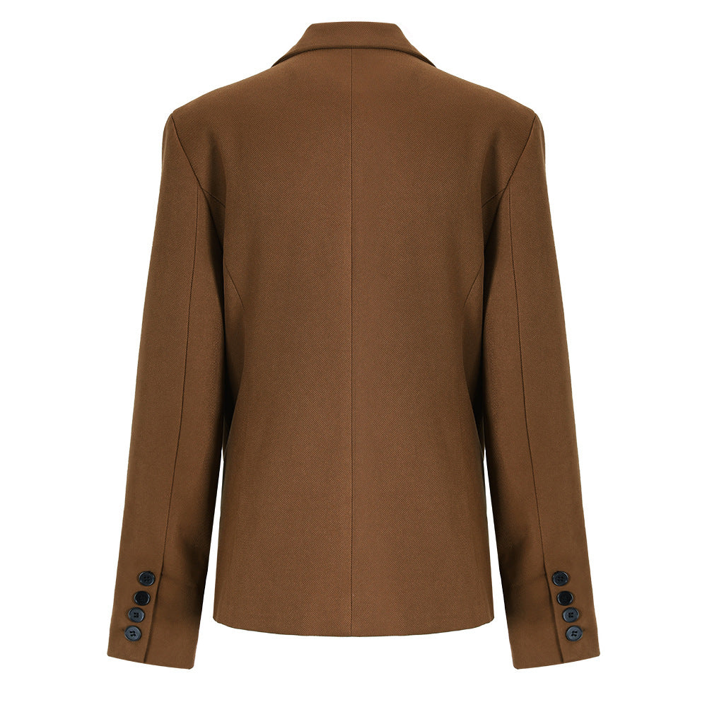 tailored asymmetric blazer with pleated hem – CAMELIA