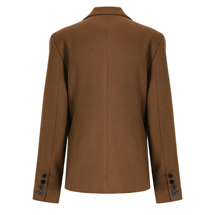 tailored asymmetric blazer with pleated hem – CAMELIA