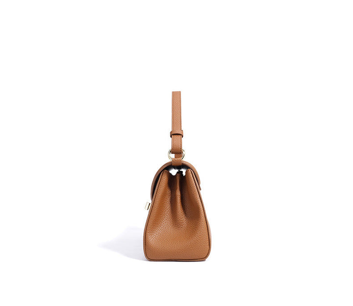 structured flap shoulder bag with turn-lock closure – NOIRÉ